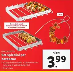 Lidl Set spiedini per barbecue offerta