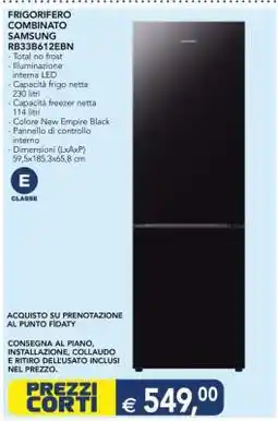 Esselunga FRIGORIFERO COMBINATO SAMSUNG RB38B612EBN offerta