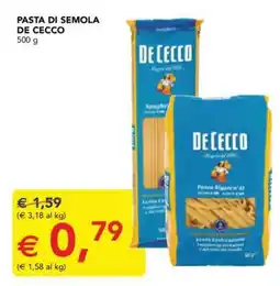 Esselunga Pasta di Semola De Cecco offerta