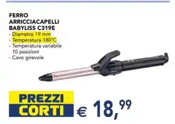 Esselunga FERRO ARRICCIACAPELLI BABYLISS C319E offerta