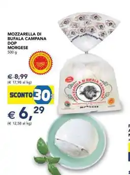 Esselunga MOZZARELLA DI BUFALA CAMPANA DOP MORGESE offerta