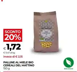 Coop PALLINE AL MIELE BIO CEREALI DEL MATTINO offerta