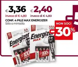Coop CONF. 4 PILE MAX ENERGIZER offerta