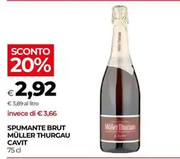 Coop SPUMANTE BRUT MÜLLER THURGAU CAVIT offerta