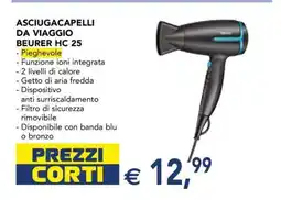 Esselunga ASCIUGACAPELLI DA VIAGGIO BEURER HC 25 offerta