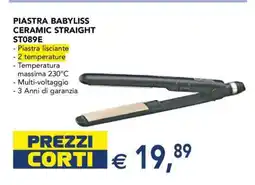Esselunga PIASTRA BABYLISS CERAMIC STRAIGHT ST089E offerta