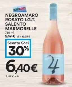 Coop NEGROAMARO ROSATO I.G.T. SALENTO MARMORELLE offerta