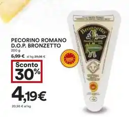 Coop PECORINO ROMANO D.O.P. BRONZETTO offerta