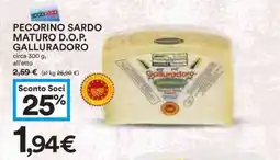 Coop PECORINO SARDO MATURO D.O.P. GALLURADORO offerta