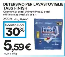 Coop DETERSIVO PER LAVASTOVIGLIE TABS FINISH offerta