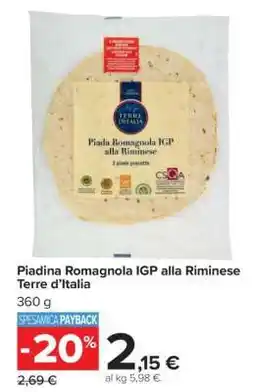 Carrefour Piadina Romagnola IGP alla Riminese Terre d’Italia offerta