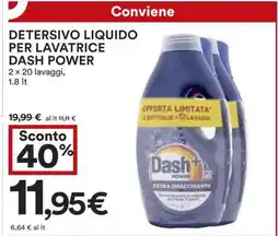 Coop Detersivo Liquido per Lavatrice Dash Power offerta