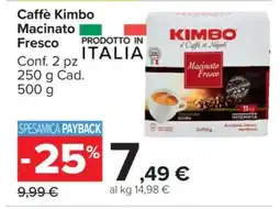 Carrefour CAFFÈ KIMBO macinato fresco offerta