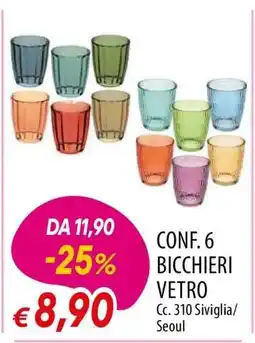 Famila CONF. 6 BICCHIERI VETRO offerta