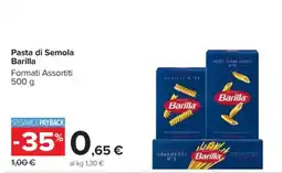 Carrefour PASTA DI SEMOLA BARILLA offerta