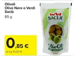 Carrefour Olivolì Olive Nere o Verdi Saclà offerta