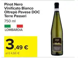Carrefour Pinot Nero Vinificato Bianco Oltrepò Pavese DOC Terre Passeri offerta