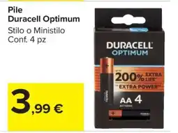 Carrefour Pile Duracell Optimum offerta