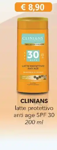 Acqua & Sapone CLINIANS latte protettivo anti age SPF 30 offerta