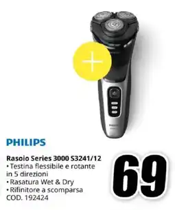 MediaWorld PHILIPS Rasoio Series 3000 S3241/12 offerta