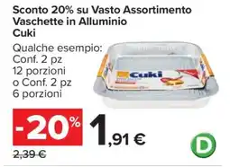 Carrefour Vaschette in alluminio CUKI offerta