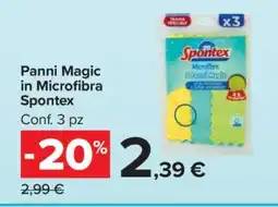 Carrefour Panni Magic in Microfibra Spontex offerta