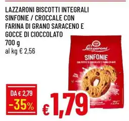 Famila LAZZARONI BISCOTTI INTEGRALI SINFONIE / CROCCALE CON FARINA DI GRANO SARACENO E GOCCE DI CIOCCOLATO offerta