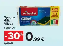 Carrefour Spugne Glitzi Vileda offerta
