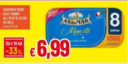 Famila ASDOMAR MENO OLIO TONNO ALL'OLIO DI OLIVA offerta