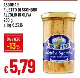 Famila ASDOMAR FILETTO DI SGOMBRO ALL'OLIO DI OLIVA offerta