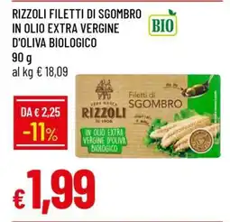 Famila RIZZOLI FILETTI DI SGOMBRO IN OLIO EXTRA VERGINE D'OLIVA BIOLOGICO offerta
