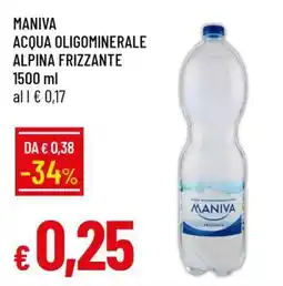 Famila MANIVA ACQUA OLIGOMINERALE ALPINA FRIZZANTE offerta