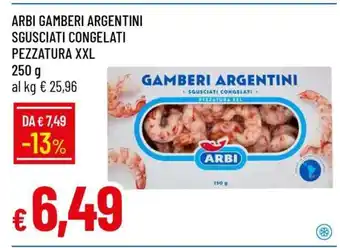 Famila ARBI GAMBERI ARGENTINI SGUSCIATI CONGELATI PEZZATURA XXL offerta