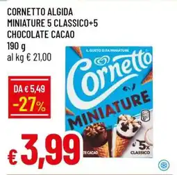 Famila CORNETTO ALGIDA MINIATURE 5 CLASSICO+5 CHOCOLATE CACAO offerta