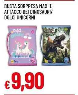Famila BUSTA SORPRESA MAXI L'ATTACCO DEI DINOSAURI/DOLCI UNICORNI offerta