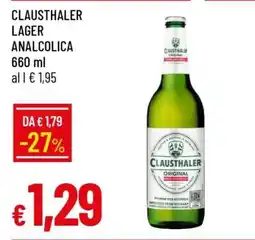 Famila CLAUSTHALER LAGER ANALCOLICA offerta