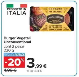 Carrefour BURGER VEGETALI UNCONVENTIONAL offerta