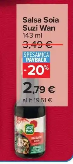 Carrefour Salsa Soia Suzi Wan offerta