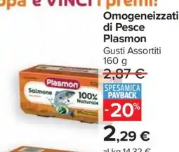 Carrefour Omogeneizzati di Pesce Plasmon offerta