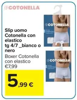 Carrefour Slip uomo Cotonella con elastico tg 4/7 _bianco o nero offerta