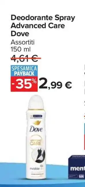 Carrefour Deodorante Spray Advanced Care Dove offerta