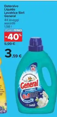 Carrefour Detersivo Liquido Lavatrice 5in1 General offerta