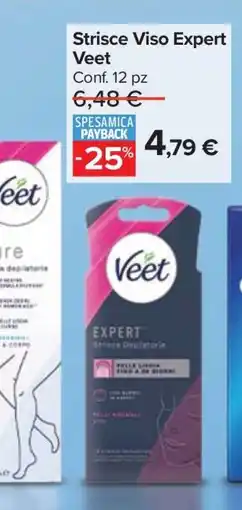 Carrefour Strisce Viso Expert Veet offerta
