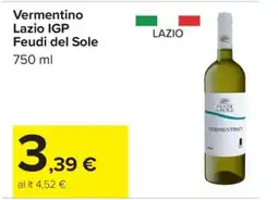 Carrefour Vermentino Lazio IGP Feudi del Sole offerta