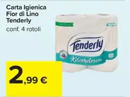 Carrefour Carta Igienica Fior di Lino Tenderly offerta