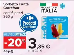 Carrefour Sorbetto Frutta Carrefour offerta