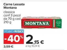 Carrefour Carne Lessata Montana offerta