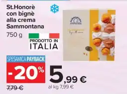 Carrefour St.Honorè con bignè alla crema Sammontana offerta