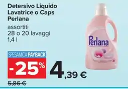 Carrefour Detersivo Liquido Lavatrice o Caps Perlana offerta
