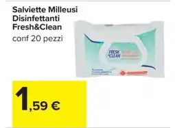 Carrefour Salviette Milleusi Disinfettanti Fresh&Clean offerta